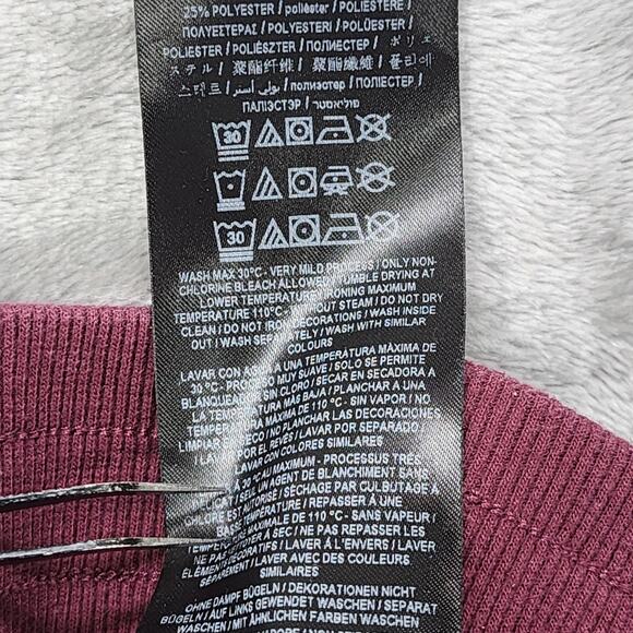 GUESS Pants Womens M Purple Burgundy Logo-Embossed Velvet Velour Jogger Lounge - Picture 7 of 12